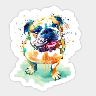 Watercolor Bulldog Sticker